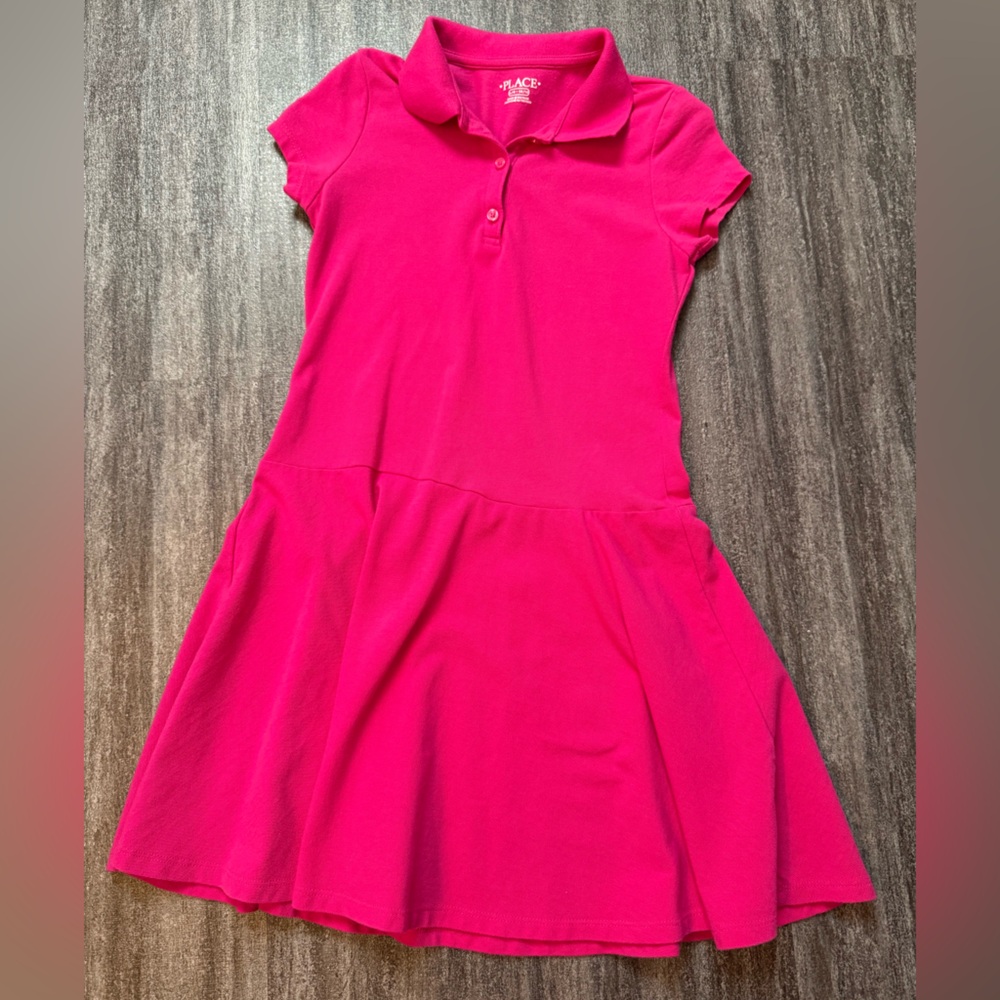 Children’s Place pink short-sleeve polo shirt dress